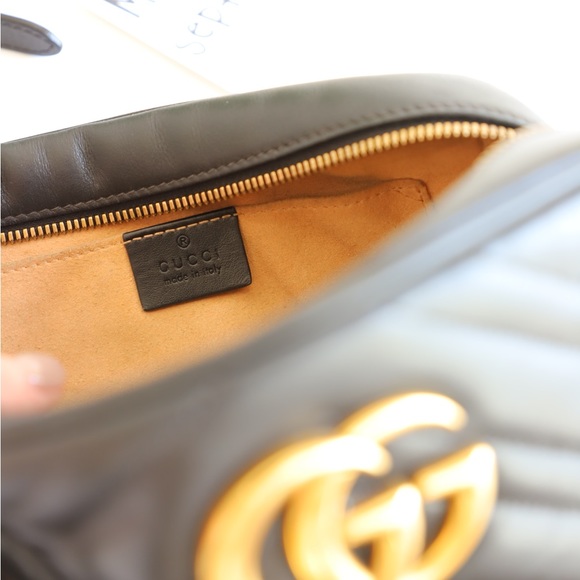 GG MARMONT SMALL SHOULDER BAG BLACK LEATHER - Picture 9 of 14